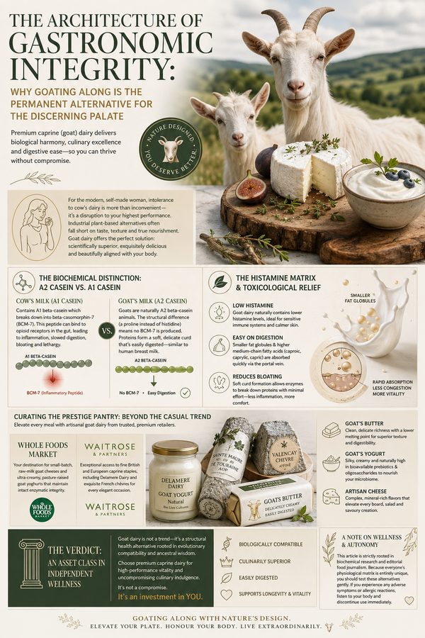 Infographic feature on goat dairy, casein structure and the prestige pantry